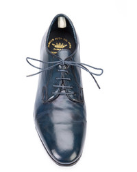 dunkelblaue Leder Derby Schuhe von Officine Creative