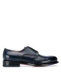 dunkelblaue Leder Derby Schuhe von Santoni
