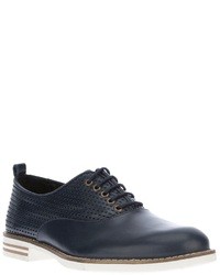 dunkelblaue Leder Derby Schuhe von Swear