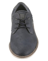 dunkelblaue Leder Derby Schuhe von Tom Tailor