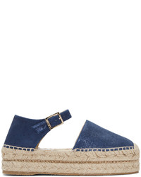 dunkelblaue Leder Espadrilles von Jimmy Choo