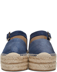 dunkelblaue Leder Espadrilles von Jimmy Choo