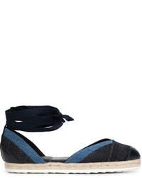 dunkelblaue Leder Espadrilles von Pierre Hardy