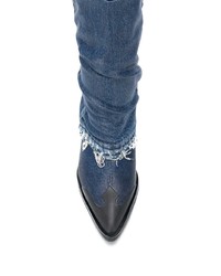 dunkelblaue Leder mittelalte Stiefel von Diesel