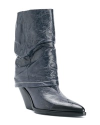 dunkelblaue Leder mittelalte Stiefel von Diesel