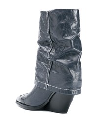 dunkelblaue Leder mittelalte Stiefel von Diesel