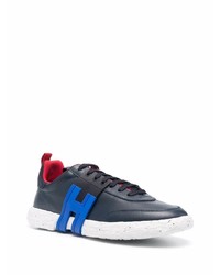 dunkelblaue Leder niedrige Sneakers von Hogan