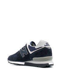 dunkelblaue Leder niedrige Sneakers von New Balance