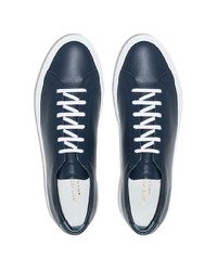 dunkelblaue Leder niedrige Sneakers von Common Projects