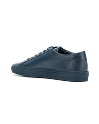 dunkelblaue Leder niedrige Sneakers von Common Projects