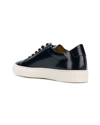 dunkelblaue Leder niedrige Sneakers von Common Projects