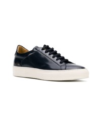 dunkelblaue Leder niedrige Sneakers von Common Projects