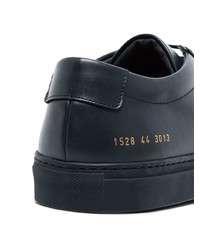 dunkelblaue Leder niedrige Sneakers von Common Projects