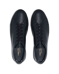 dunkelblaue Leder niedrige Sneakers von Common Projects