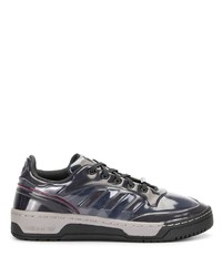 dunkelblaue Leder niedrige Sneakers von adidas by Craig Green