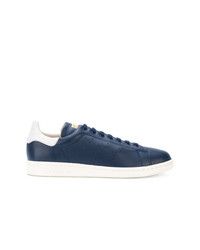 dunkelblaue Leder niedrige Sneakers von adidas