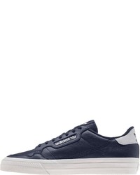 dunkelblaue Leder niedrige Sneakers von adidas Originals