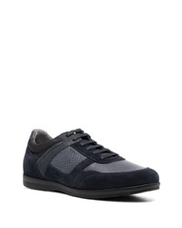 dunkelblaue Leder niedrige Sneakers von Geox