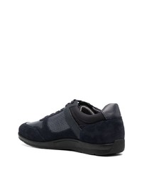 dunkelblaue Leder niedrige Sneakers von Geox