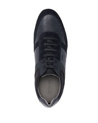 dunkelblaue Leder niedrige Sneakers von Geox