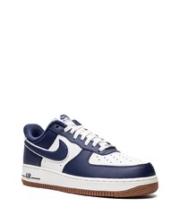 dunkelblaue Leder niedrige Sneakers von Nike