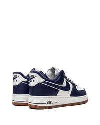 dunkelblaue Leder niedrige Sneakers von Nike