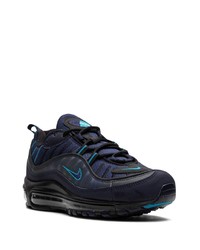 dunkelblaue Leder niedrige Sneakers von Nike