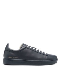 dunkelblaue Leder niedrige Sneakers von Armani Exchange