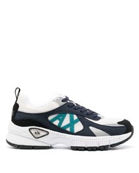 dunkelblaue Leder niedrige Sneakers von Armani Exchange