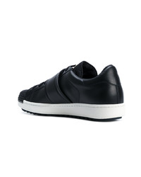 dunkelblaue Leder niedrige Sneakers von Moncler