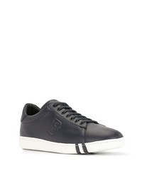 dunkelblaue Leder niedrige Sneakers von Bally