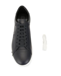 dunkelblaue Leder niedrige Sneakers von Bally