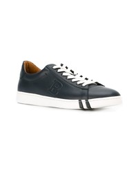 dunkelblaue Leder niedrige Sneakers von Bally