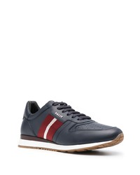 dunkelblaue Leder niedrige Sneakers von Bally