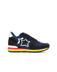 dunkelblaue Leder niedrige Sneakers von atlantic stars