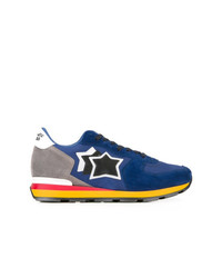 dunkelblaue Leder niedrige Sneakers von atlantic stars