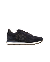 dunkelblaue Leder niedrige Sneakers von atlantic stars