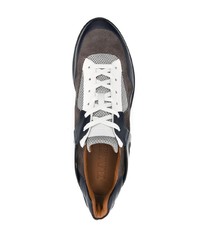 dunkelblaue Leder niedrige Sneakers von Bally