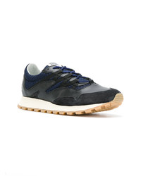 dunkelblaue Leder niedrige Sneakers von Weber Hodel Feder