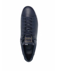 dunkelblaue Leder niedrige Sneakers von Balmain