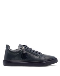 dunkelblaue Leder niedrige Sneakers von Baldinini