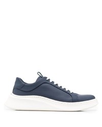 dunkelblaue Leder niedrige Sneakers von Baldinini