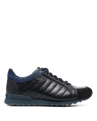 dunkelblaue Leder niedrige Sneakers von Baldinini