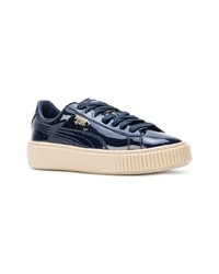 dunkelblaue Leder niedrige Sneakers von Puma