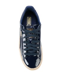 dunkelblaue Leder niedrige Sneakers von Puma