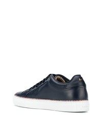 dunkelblaue Leder niedrige Sneakers von Paul Smith