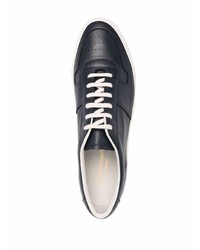 dunkelblaue Leder niedrige Sneakers von Common Projects