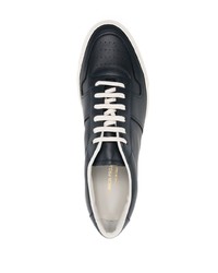 dunkelblaue Leder niedrige Sneakers von Common Projects