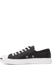 dunkelblaue Leder niedrige Sneakers von Converse