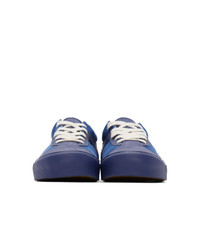 dunkelblaue Leder niedrige Sneakers von Vans